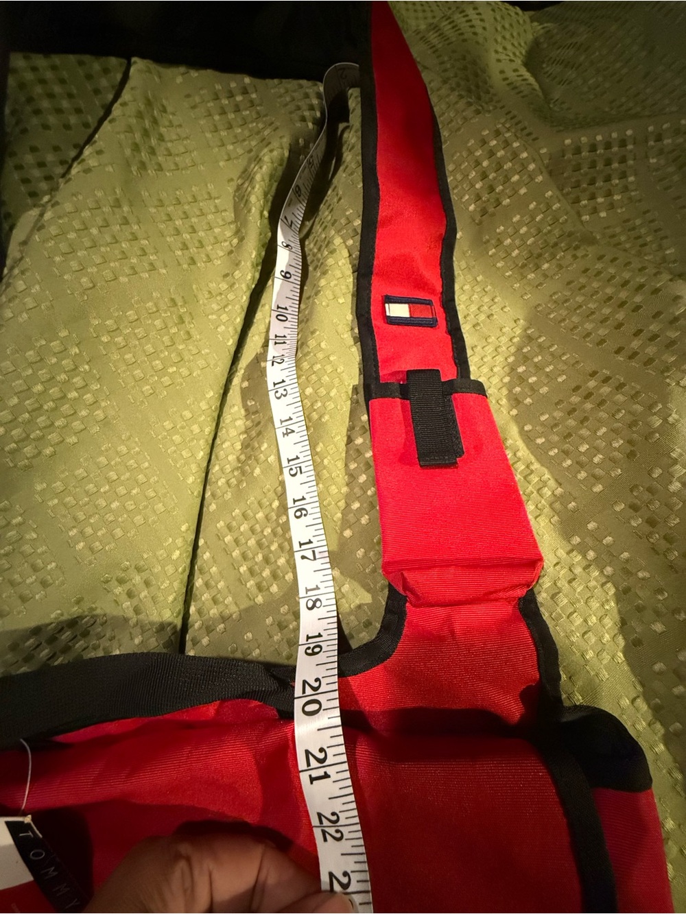 Tommy Hilfiger Red Messenger Bag with Black Trim - Picture 5 of 13